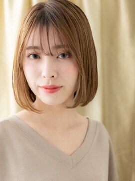 カバーヘア イヴ 戸頭店(COVER HAIR EVE) アッシュベージュ/ダブルカラー/顎ラインボブ/小顔カット/艶髪e