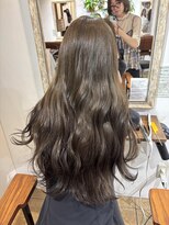 ミモザワークス ヘアアレンジ ブリーチなしカラー/オリーブブラウン