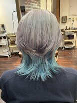 グランアージュ 池袋東口店(grandage)&nbsp;シルバー×水色の透明感カラー/ブリーチ/レイヤー
