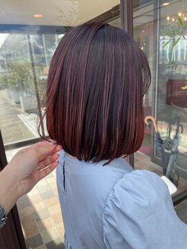 アース コアフュールボーテ 長野駅前店(EARTH coiffure beaute) アドミオレッドブラウンミニボブ