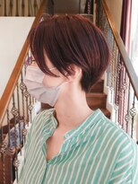 ヘアモード カクテル&nbsp;ピンクブラウン×丸みショート　【ニシヤマ　ミホ】