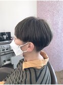 刈り上げマッシュショート×シルバーブルー
