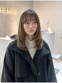 韓国風ヘア/レイヤーカット/ベージュカラー/顔周りカット
