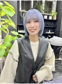 韓国風《ペールブルー》ハイトーン/ケアブリーチ/ダブルカラー