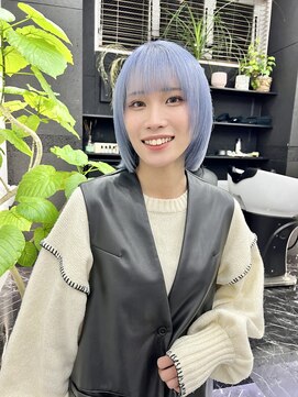 チュダック(ChuDuck) 韓国風《ペールブルー》ハイトーン/ケアブリーチ/ダブルカラー