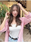韓国レイヤー/透明感カラー/チョコレートブラウン