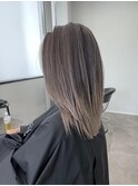 バレイヤージュ×グレージュ