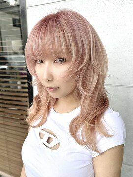 イブヘアー(eve hair) ◎レイヤーカット/ウルフ/ハイトーン/ピンクベージュ/ピンク