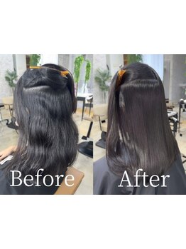 【ミリュー式クリスタル矯正】ブリーチ毛対応の縮毛矯正あり◎毛先まで潤うストレートで憧れのスタイルに♪