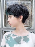 秋色オリーブカラー透明感カラー黒髪_ba398442