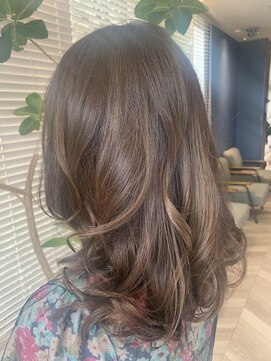 アース 三田南ウッディタウン店(HAIR&MAKE EARTH) ブリーチなしカラーオリーブカラーミディアムレイヤー