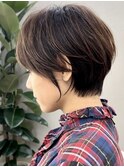 くびれショート前髪あり簡単スタイリングショート20代30代40代