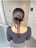カチモリ タイトヘア タイトアレンジ アップスタイル 参列ヘア