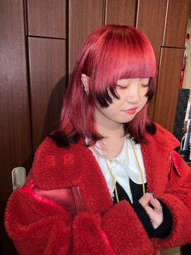 マエストロ(Maestro) ぎっしりレッドの姫カットレイヤー エンドブラック☆☆