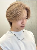 オリーブグレージュメンズアッシュグレージュカラーシルバーヘア