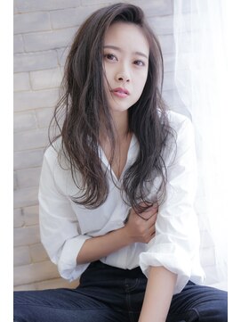 クシュ 所沢西口プロぺ通り(kusyu... ) くびれヘア韓国風巻きアプリコットオレンジ夏ハイライトカラー