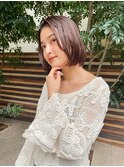 ナチュラル柔らかボブ　ブラウンベージュカラー