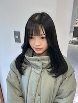 ネオリーブウリ 二子玉川店(Neolive uri)&nbsp;ミディアムヘア暗めカラーデザインカラーフェイスフレーミング