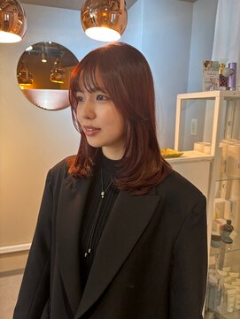 ミリ 北千住(millit) レイヤーカット×ボルドーカラー