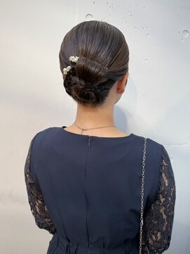 天神　顔まわりレイヤーカット　ヘアセット　ブリーチなしカラー