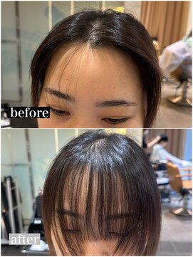 クロスパーマ　髪質改善　前髪カット
