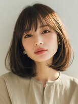 ヘアー ミッション 心斎橋店(hair Mission)&nbsp;ミディアムレイヤー/ワンカールボブ/透明感ココアベージュ
