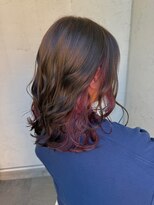 ジュエ ヘアー デザイン(Jue hair design)&nbsp;春ピンクインナー×ブラウン/インナーカラー/ミディアム/知立