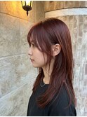 暖色カラー×韓国風レイヤーミディ