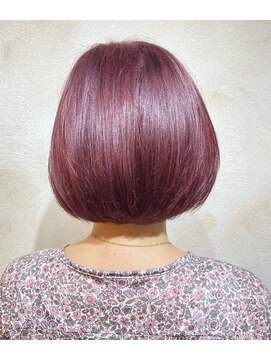 ヘアーリゾートガーデン 南林間店(Hair Resort Garden) チェリーブラウンの大人かわいい丸さボブ/エフラージュカット
