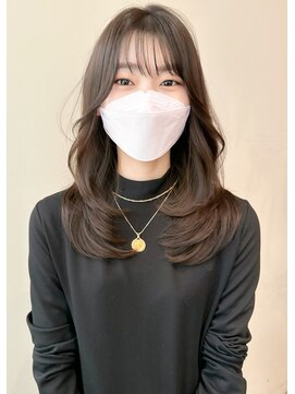 ルエ(rue) ★小顔大人可愛モテ髪薄めバンググレージュカラーロングレイヤー