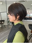 大人ラフウェーブ20代30代40代ボブブラウンスウィングショート