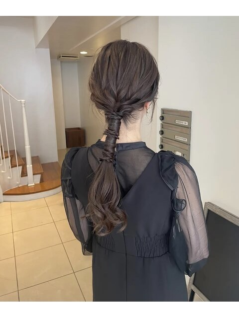 ヘアセット前髪カットトリートメントダブルカラーインナーカラー