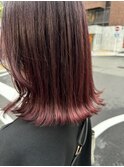 #ボルドーカラー × #切りっぱなしボブ