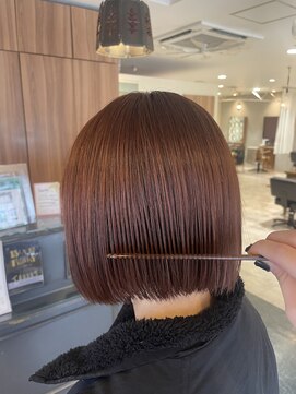 ウルカ 川口店(ulQua) オレンジカラー×ボブ