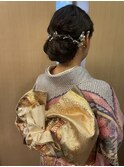 卒業式ヘア 編み込み ツイスト 波ウェーブ