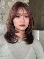 大人ワンカールレイヤーカット/20代30代40代/ボブルフ小顔前髪