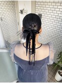 タイトヘア　カチモリヘア　三つ編み　参列ヘア