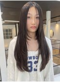 小顔/オリーブグレー/ココアベージュ/黒髪/レイヤー