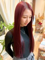 TJ天気予報 3t 日進店&nbsp;ストレート/デザインカラー/ボルドーレッド/艶髪