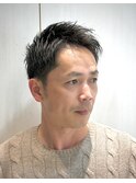 メンズビジネスショートツーブロックバーバーアップバング理容室