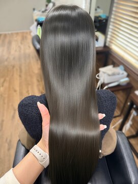 ハピネス クローバー 八木店(Happiness CLOVER) ブリーチなしダブルカラー オリーブグレージュ