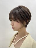 前下がりショートボブ×イヤリングカラー