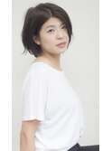大人かわいい前髪なしボブ