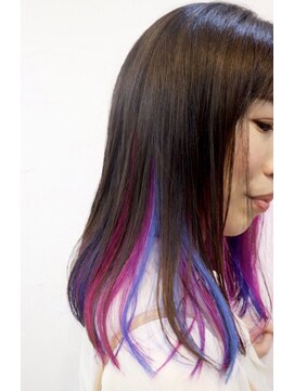 リンダ(LINDA) 【LINDA   野崎絢】ロングインナーカラーアメジスト×ブルー