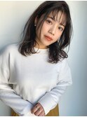カーキアッシュ　前髪あり