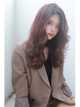 ラバーズ ラパーク岸和田店(LOVERS) ミディアムふんわりボブ_かきあげロングピンクベージュ_65