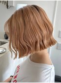 ハイトーンカラー　切りっぱなしボブ
