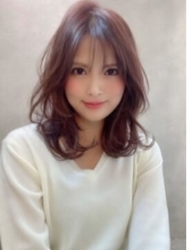 アグ ヘアー シーファ 石巻さくら町店(Agu hair sifa) 《Agu hair》最旬ピンクカラー×大人ミディアムカール