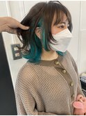 ウルフカット×インナーカラー