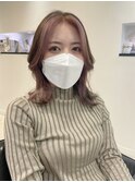 伸ばしかけイメチェン馴染みピンクベージュ